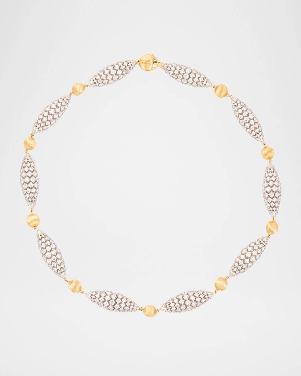 18K Yellow Gold Africa Alta Collar Necklace with Briolette Diamonds